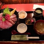 築地 傳 - 鮪贅沢丼定食1,650円 202104
