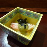 徳うち山 - 毛蟹の剥き身蟹みそがけ。