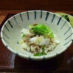 徳うち山 - 牛肉とうるいの炊き込みごはん。