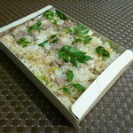 徳うち山 - 牛肉とうるいの炊き込みごはん。