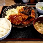 Gohanyatanomu - 日替わり定食　鶏肉となすのトマト煮とコロッケ