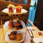 水信フルーツパーラー - アフタヌーンティーセットのフード。