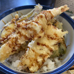 絃 - 料理写真:天丼セット　天丼アップ