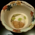 御料理 伊とう - ≪９月≫先付け。秋ナスとハモ南蛮のトロロかけ。