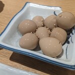 牡蠣と国産和牛 品川商店 - うずらの煮付け