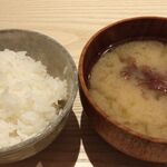 北海道魚料理 歓 - ご飯と味噌汁