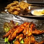 咲鶏や - セセリのバラ焼き＆鳥の唐揚げ