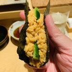 鮨 由う - ・プリン巻き（あん肝リゾット）