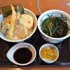 和食さと - 昼得天丼･ミニ麺セット（658円）