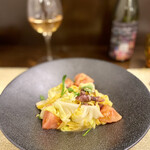 カーサ カルマ - 春キャベツ　ホタルイカ　フレッシュトマトのフェットチーネ
      
       #風太っぽく撮るとこうなる