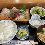満鮨 - 刺身定食…日曜日だったのでランチメニューは有りませんでした。