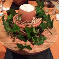 モノリス - モノリスエッグ。  要はカルボナーラ風味のスクランブルエッグ。美味しいが食べづらい。