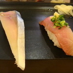 すしざんまい - さば　１４８円　戻りかつお　１４８円
