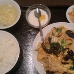 西安餃子楼 - キクラゲと卵炒め定食@￥740