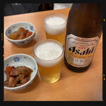 亀松 - 瓶ビール&お通し