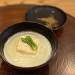柚木元 - 胡麻豆腐天ぷらとホワイトアスパラすり流し