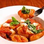 Homemade gnocchi with buffola tomato cream sauce