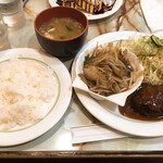 レストラン東洋 - ランチセット(手ごねハンバーグ&豚の生姜焼き)