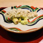 富小路 やま岸 - ☆小鮎のおかき揚げ（琵琶湖）
      ☆タラの芽（山形産）と空豆天ぷら
      