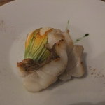 コルツ - 2012/09　ハタのソテーと帆立のムースを花ズッキーニに詰めた