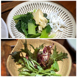 Kansuke - ◆青菜と油揚げの煮浸し、しらす。 ◆サラダ