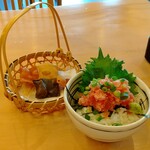 Sobadokoro Okumatsuan - ミニネギトロ丼