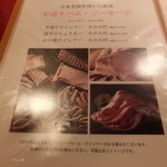 合資会社　谷カルビ商店 - メニュー表です。