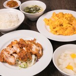 中華料理 成都 - 油淋鶏と海老玉セット