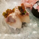 寿司一心 - カワハギ(肝付)500円。旨～♪