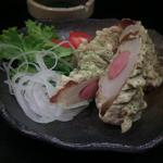 たしや - 竹輪の磯辺揚げの中にウィンナーを入れた「ウィンナーの磯辺揚げ（450円）」。