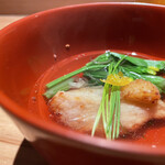 とり茶太郎 - 比内地鶏胸肉揚げ出汁小松菜花