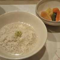 日本料理 川島 - みそ汁、香の物、うずみ豆腐