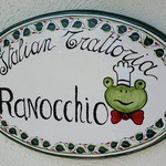 Italian Trattoria Ranocchio - 潮崎ひろのさんがイタリアまで行って発注したという看板