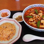 中嘉屋食堂　麺飯甜　台原店 - スーラータンメン半チャーハンセット