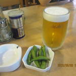 平良久亭 - 生ビール枝豆付