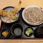 純手打蕎麦処 真人 - えび天丼セット