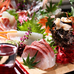 Assortment of 3 fresh fish sashimi