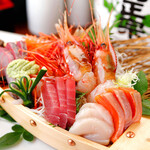 Assortment of 5 fresh fish sashimi