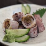 旬魚菜 しら川 - 麦イカの塩ゆで　肝が最高です