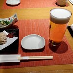 Tsukiji Aozora Sandaime - 生ビール：800円+税