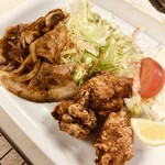 小池寿司食堂 - 鳥唐揚げと生姜焼きの盛合せ定食