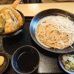 蕎麦 天ぷら 結庵 - ミニ天丼とお蕎麦のランチセット