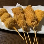 金澤串揚げ ざしき笑し - おまかせ串揚げ盛り合わせ 5本盛り、600円