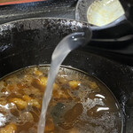 そば処 五利家 - そば湯。ピント外れてますが(--;)、白濁サラサラ系です。