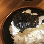 壱角家 - スープを浸した海苔で巻くライス(2021.2.11)
