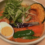 スープカリーNeco - ココナッツスープ、チキンベジタブル、1辛1200円＋100円