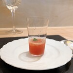 銀座 大石 - 口直し：　高知県ルナピエナのスイカのジュース