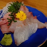 赤坂 竹屋 - 刺身 中トロ、ブリ、タイ