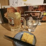 から揚げの天才 - ハイボール、玉子焼き