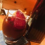 homemade sangria/glass